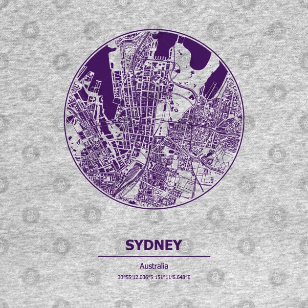 Sydney city map coordinates by SerenityByAlex